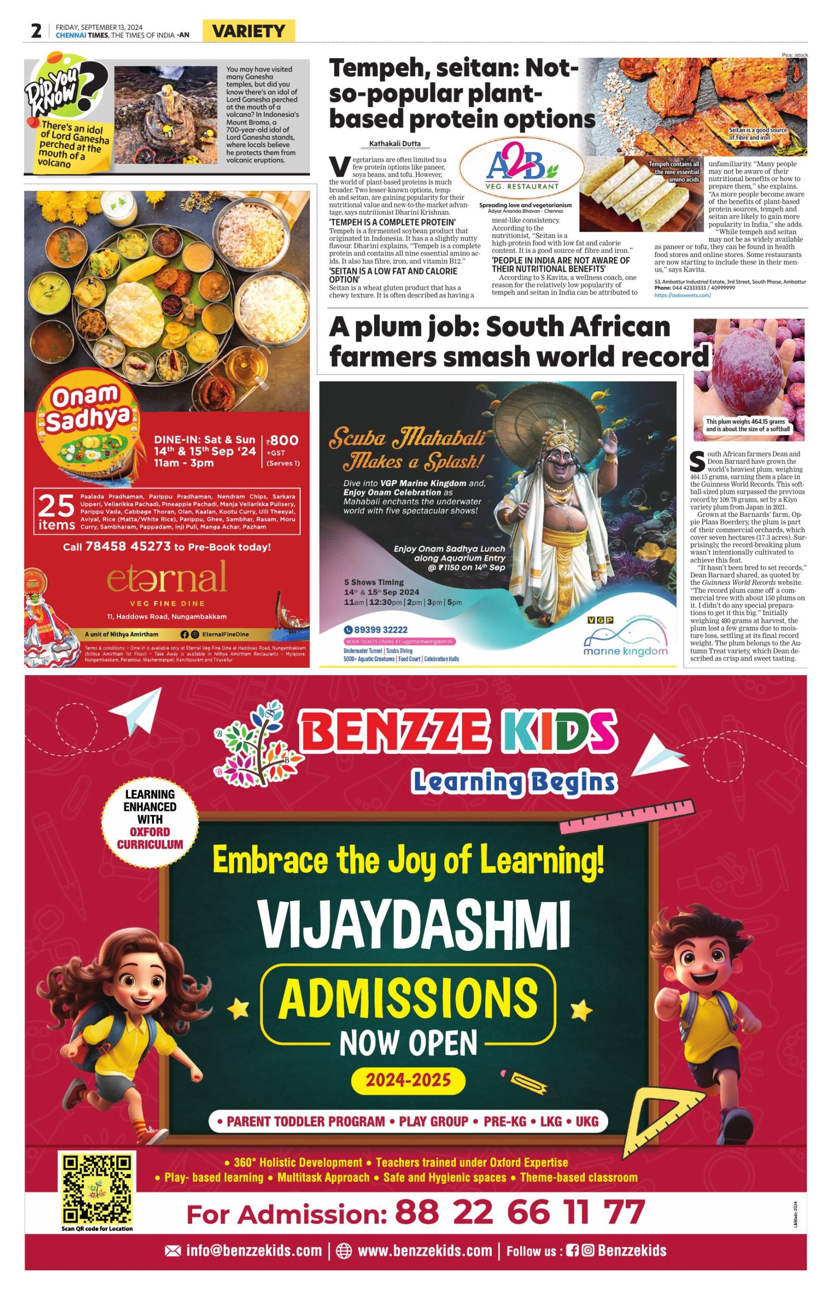 Benzze Kids Newspaper Ad